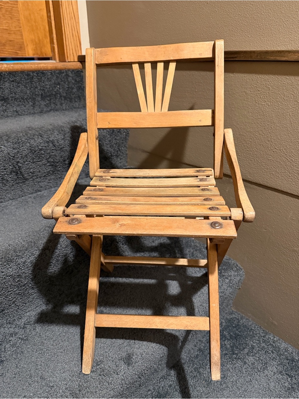Mid Century Child’s Wooden Folding Chair